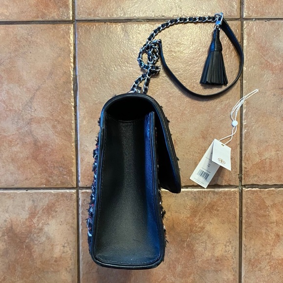 TORY BURCH FLEMING TWEED CONVERTIBLE SHOULDER BAG - Picture 11 of 13